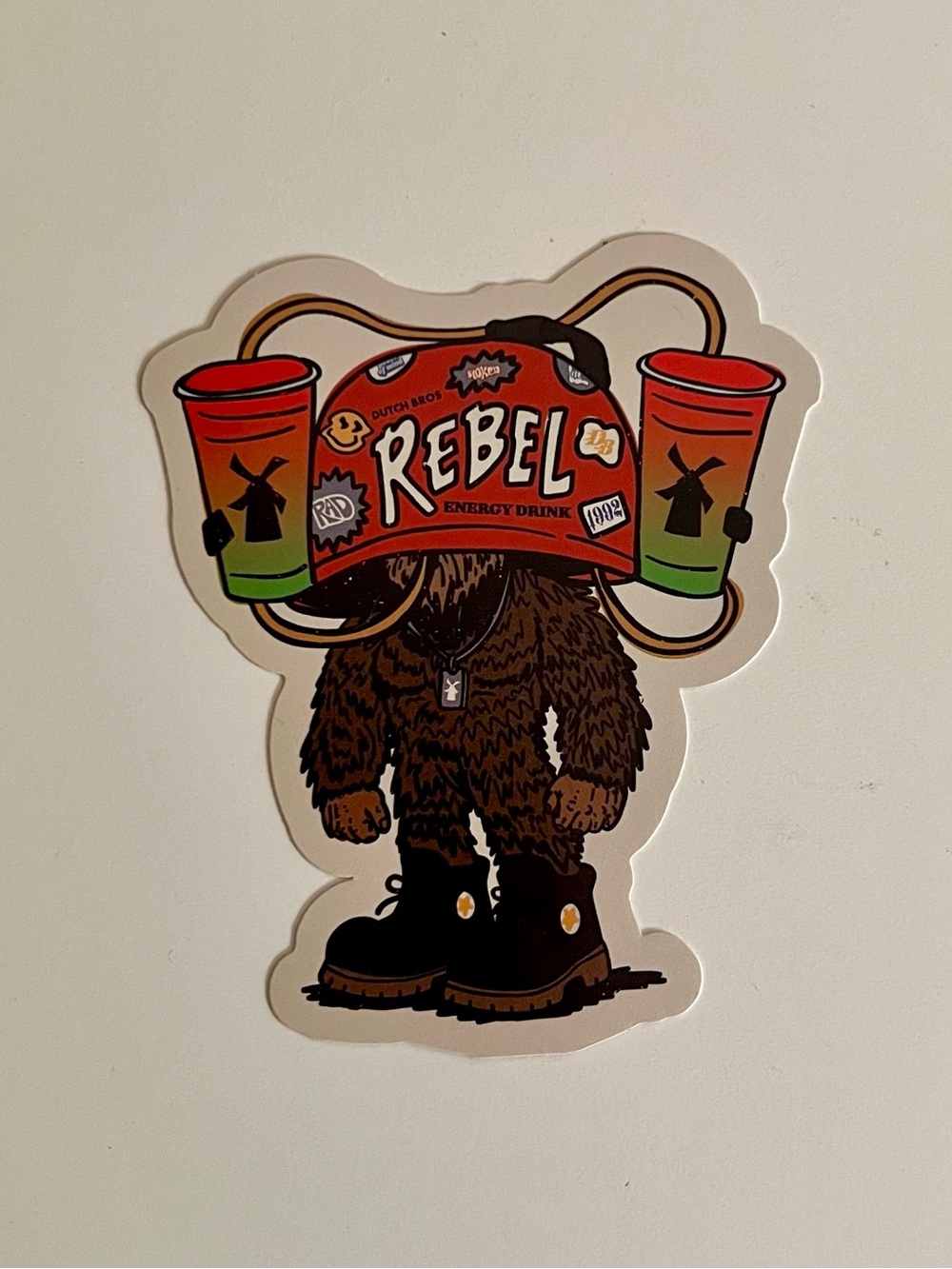 Dutch Bros Limited Edition Rare Sasquatch Rebel Energy Drink Sticker